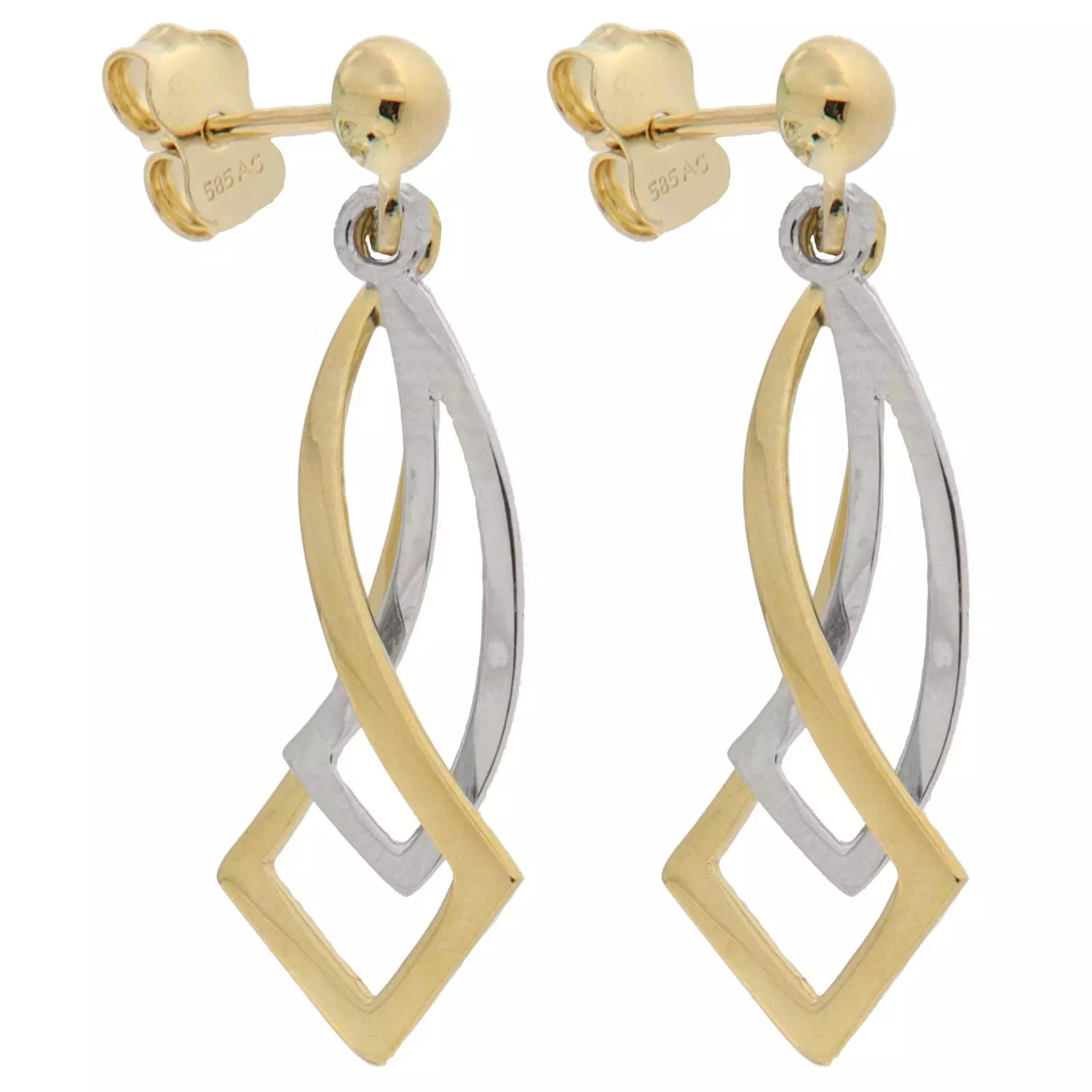 Øreheng bic.gull hvg. + gg. vridde heng, som legger seg i hverandre