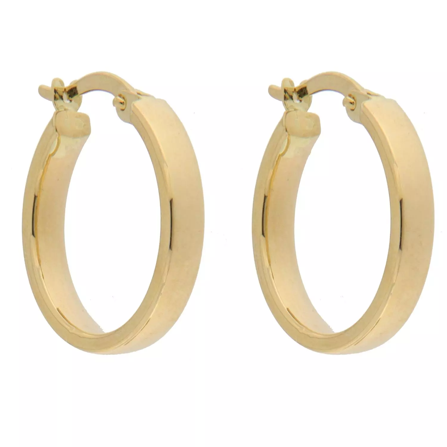 Øreringer gull 17ø 3mm bred m/hengsle-lås