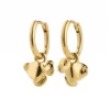 Øreringer "gull" Luis 12ø glatt m/8mm organisk charms