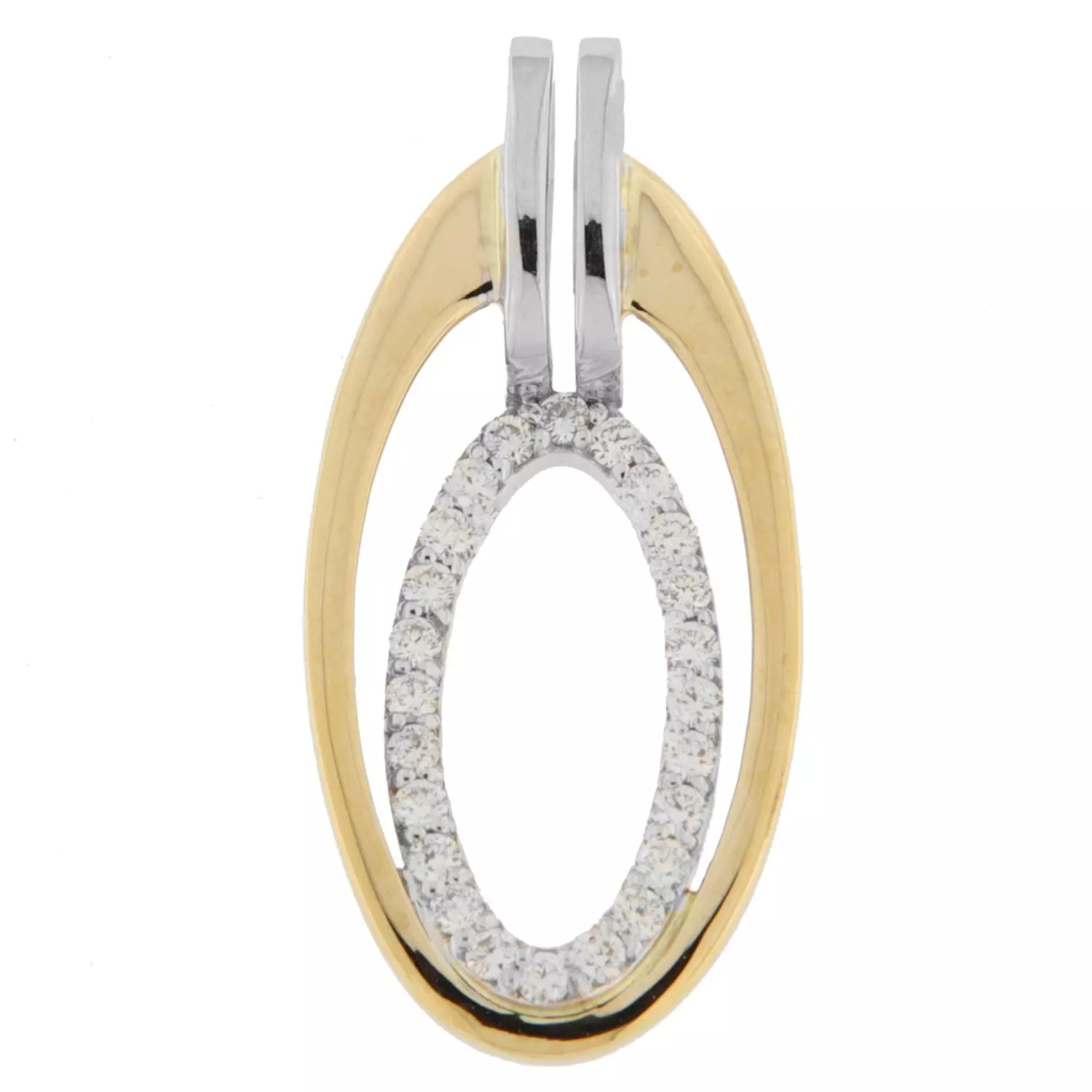 Anheng bic.gull 20x9mm oval gg m/hvg oval inni, dia. 0,10ct WSI-3