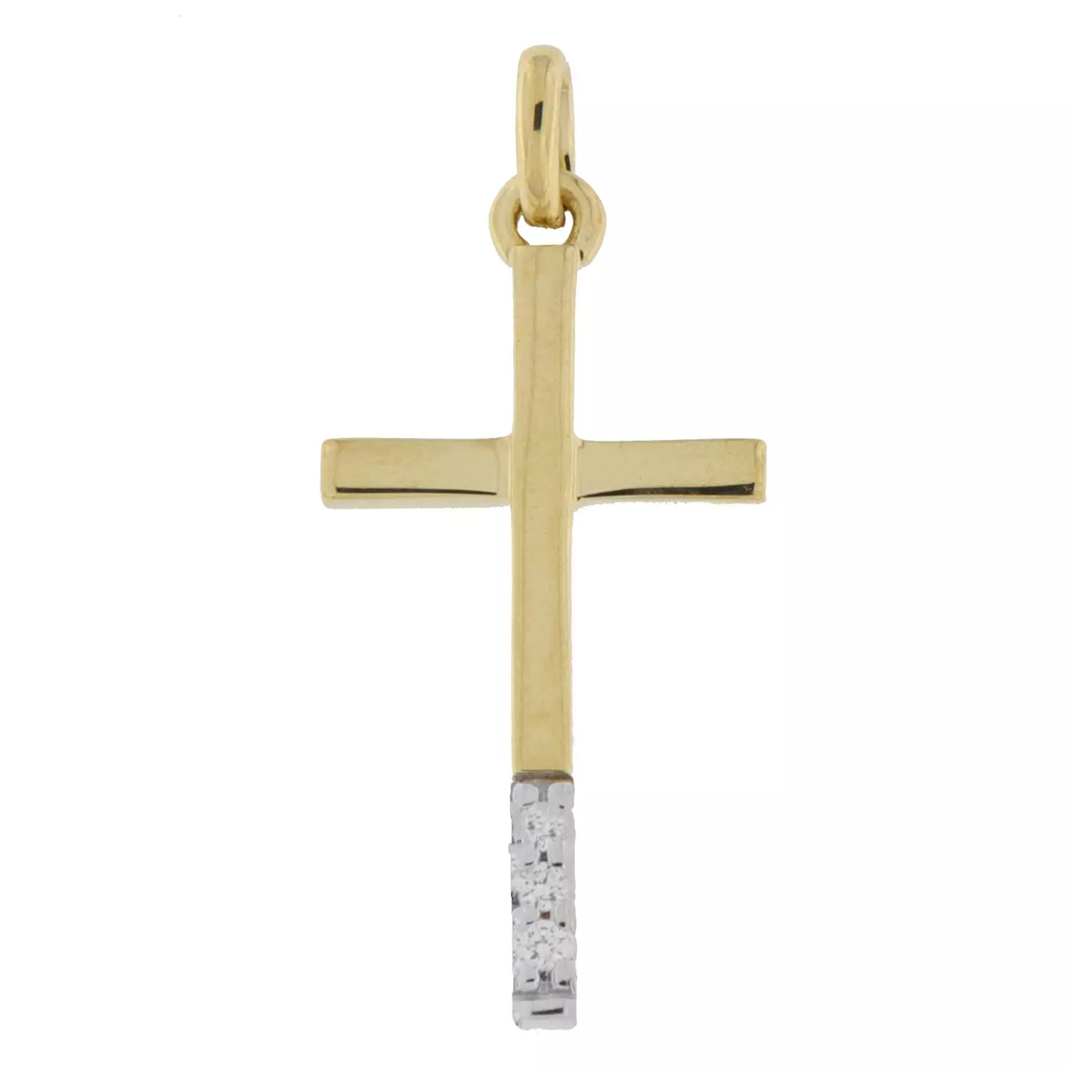 Kors gull glatt 17x10mm 0,015ct WPK