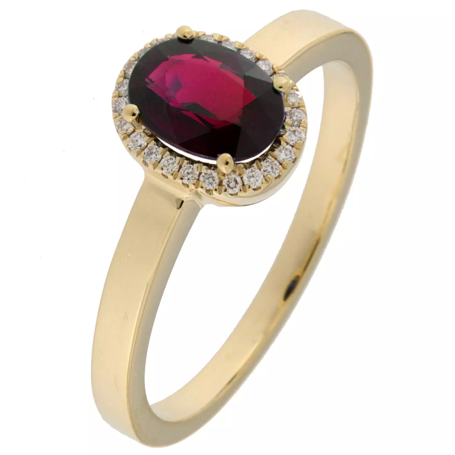 Ring gull rosett 0,06ct TWSI + rubin (5x7mm) (Veil. 21.990,-)