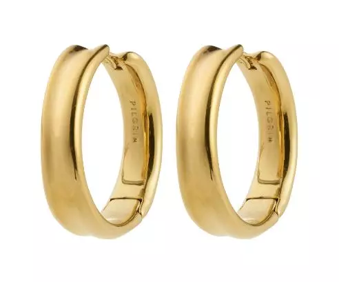 Øreringer "gull" Kayden 28ø m/bølget profil