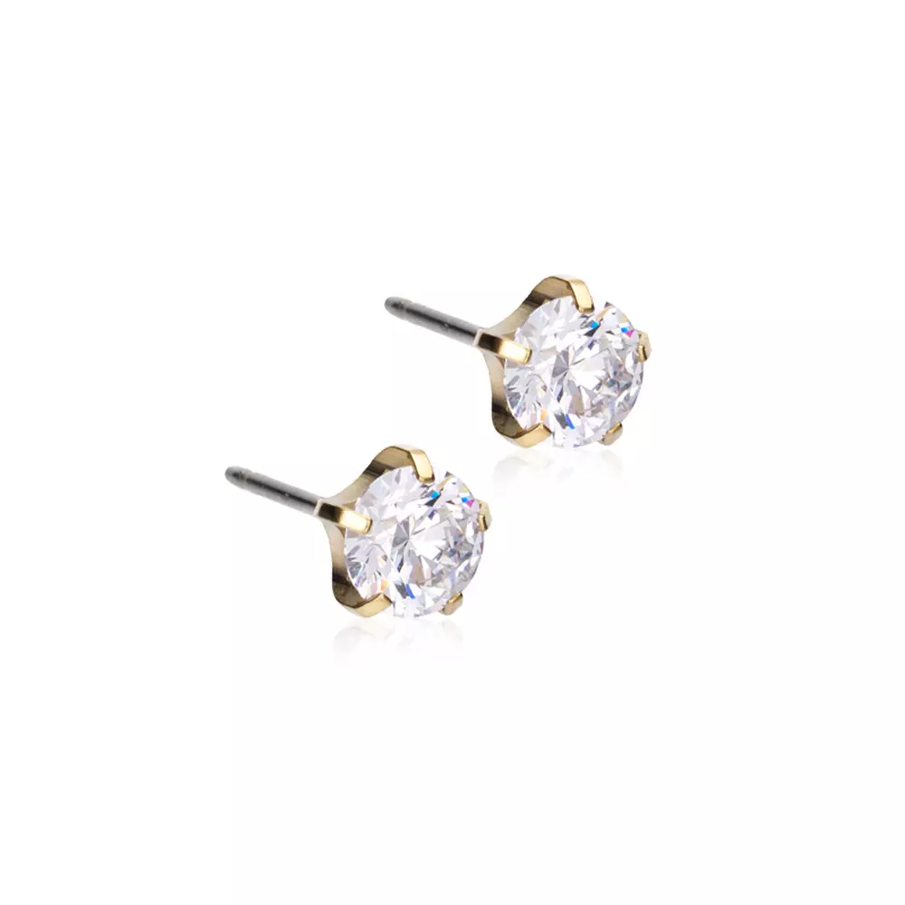 CJ Golden Titanium Tiffany 6mm blank krystall i fem klør