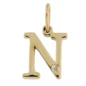 Anheng gull bokstav "N" m/ 0,0045ct WP-1 diamant