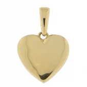 Hjerte gull 10x10mm glatt hjerte, åpent bak - kan graveres