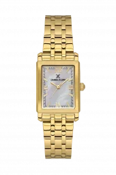 Daniel Klein Premium fg.stål rektangulær m/ hvit skive, perlemor