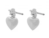 Øreheng "sølv" Cute 6mm glatt hjerte m/blank cz. i toppen