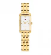 Tommy Hilfiger klokke fg.stål rektangulær m/lenke lys skive 22x16mm dame 3 BAR