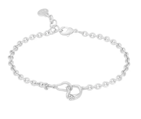 Armlenke "sølv" Kitty organiske ringer i hverandre, m/cz. 16+2cm