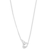 Collier "sølv" Kitty organiske ringer i hverandre, m/cz. 45cm