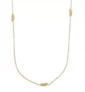 Collier "gull" Cat ankerkjede m/3 "nuggets" fast på kjedet 60cm