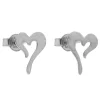 Ørepynt rh.sølv flatt åpent hjerte 11mm