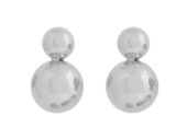Ørepynt "sølv" Bennet 2 kuler; 10+5mm
