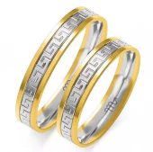 Forl.-/giftering bic.gull 4mm flat m/"Versace"-mønster / lett rund innvendig