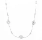 Collier "sølv" Bennet 2mm doble kuler og 7mm glatte kuler 47cm