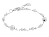 Armlenke "sølv" Bennet 2mm doble kuler og 6mm glatte kuler 16+2cm
