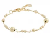 Armlenke "gull" Bennet 2mm doble kuler og 6mm glatte kuler 16+2cm