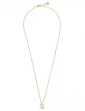 Collier "gull" Kitty organisk ring m/cz. 46cm