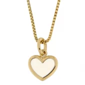 Anheng fg.sølv 8x10mm hjerte m/hvit emalje