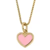 Anheng fg.sølv 8x10mm hjerte m/rosa emalje