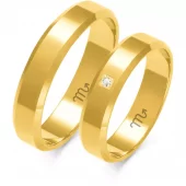 Forl.-/giftering gull 4,5mm flat profil m/skrå kanter, flat innside