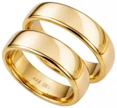 Forl.-/giftering gull 6mm glatt kraftig buet profil - Aseco Love Story