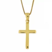 Kors fg.sølv glatt 25mm m/ skårne kanter