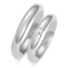 Forl.-/giftering hv.gull 4mm buet profil, 0,10ct WSI diamant, buet innside - kraftig modell