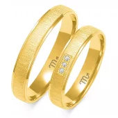 Forl.-/giftering gull 4mm buet profil, mattslipt senter m/glatte kanter, flat innside