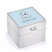 Skrin forsølvet/blå "Min første tann" m/graveringsplate