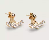 Ørepynt fg.messing Sparkles, 4mm kule m/bøyle under øreflippen - Sparv