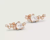 Ørepynt fg.messing Midnight, 15mm crawler med en stor og mange små stener - Sparv