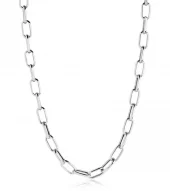 Collier rh.sølv Capri 9mm paperclip 45cm