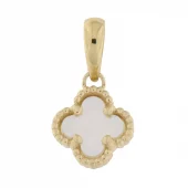 Anheng 9K gull 8mm firkløver m/perlemor - Caia