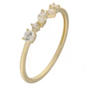 Ring 9K gull smal ring cz foran, mix av former - Caia