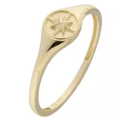 Ring 9K gull smal signetring m/ kompass - Caia