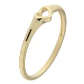 Ring 9K gull smal ring m/åpent hjerte - Caia