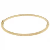 Armring gull 3mm buet profil, satinert m/lås, hul innvendig