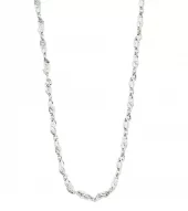 Collier "sølv" Eliyah 4mm kjede av nuggets 38+15cm