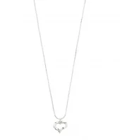 Collier "sølv" Iris 11mm åpent, ujevnt hjerte 40+12cm