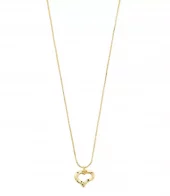 Collier "gull" Iris 11mm åpent, ujevnt hjerte 40+12cm