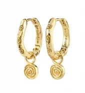 Øreringer "gull" Fire 15ø swirl mønstrede ringer m/swirl mønstret plate-charms