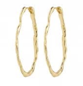 Øreringer "gull" Timber 45x28mm ovale organiske ringer