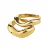 Ring "gull" Callaway 2pk unisex 4/8mm bølget, chunky, smal bak reg.bar