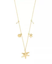 Collier "gull" Prism beach-charms + perler 40+9cm