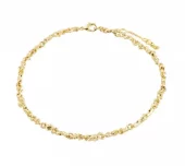 Fotlenke "gull" Nova 3mm lenke av små nuggets 25+3cm
