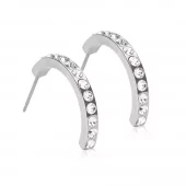 CJ NT 20mm ørering halvcreol m/blanke krystaller