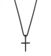 Collier sort stål 32mm kors på 3mm panzerkjede 50cm - Frank 1967