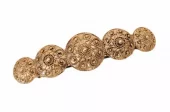 Bunadhårspenne Hedda gammelforgylt stor 9,5cm